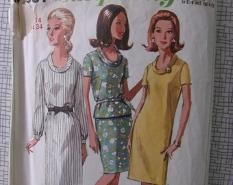 1966 Dress, Top & Skirt - 34" Bust - Simplicity 6861 - Vintage Retro 1960s Sewing Pattern