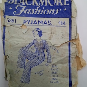 TLC - tienerpyjama jaren 30 - 11-13 jaar - Blackmore 3881 - vintage naaipatroon
