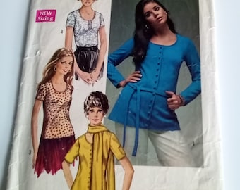 1970 Blouse & Scarf - 34" Bust - Simplicity 8697 - Vintage Sewing Pattern