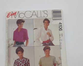 1989 Blusa - Multi-Size - McCall's 4106 - Vintage Sewing Pattern