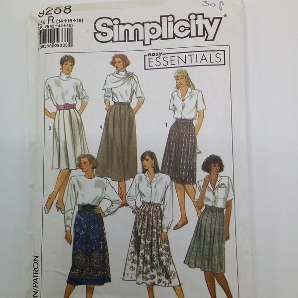 1989 Skirt - Multi-Size - Simplicity 9258 - Vintage Sewing Pattern