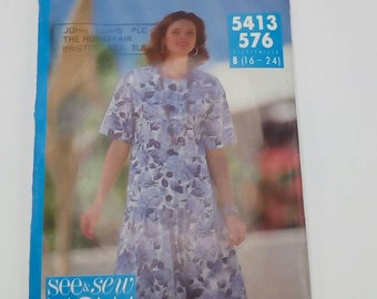 1991 Dress - Multi-Size - See & Sew 5413 - Vintage Sewing Pattern