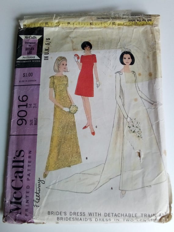 mccalls bridesmaid dress patterns 6030 Sewing Pattern , Wedding Dress, Bridesmaids dress, Pattern, Misses Size 6-14 UNCUT FF optional shoulder straps 1967 Wedding & Bridesmaid Dress