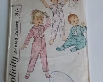 1960s Toddlers' Pajamas - Age 2 - Simplicity 4535 - Vintage Sewing Pattern