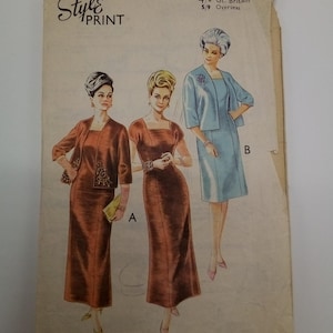 1960s Dress & Jacket - 38&quot; Bust - Style 1548 - Vintage Sewing Pattern