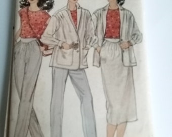1980s Jacket, Skirt, Pants, Top - 32.5" Bust - Vogue 7293 - Vintage Sewing Pattern