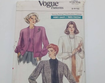 1988 Cardigan & Top - Multi-Size - Vogue 7362 - Vintage Sewing Pattern