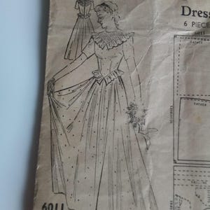 1950s Bridesmaid Dress - 32" Bust - Maudella 6011 - Vintage Sewing Pattern