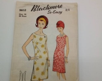 1960s Dress - 36" Bust - Blackmore So Easy 9653 - Vintage Sewing Pattern