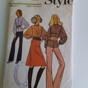 1971 Blus, kjol och byxor - 86 cm byst - modell 3414 - Vintage sömnadsmönster