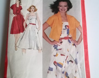 TLC 1980 Sundress & Bolero - 36" Bust - Simplicity 9421 - Vintage Sewing Pattern