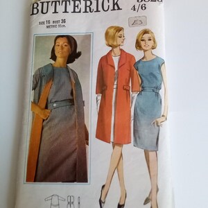 1960s Dress & Coat - 36&quot; Bust - Butterick 3825 - Vintage Sewing Pattern