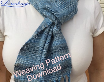 Sock Yarn Scarf PDF download, Instant download, DIY Weaving, Rigid Heddle Weaving