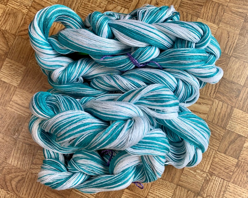 Shawl Weaving Kit. Blue and White Striped Shawl, Handmade Weaving. Personalized Gift. image 7