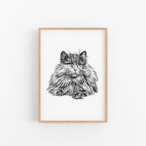 Custom Personalize pet portrait drawing print for Christmas gift