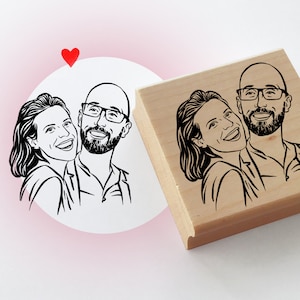 Custom Portrait stamp for wedding Personalized gift Etsy Registry image 1