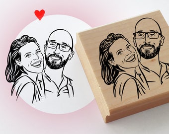 Custom Portrait stamp for wedding Personalized gift Etsy Registry