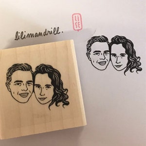 Valentines day gift Custom portrait stamp for wedding stationery Personalize gift image 10