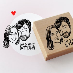 Valentine’s day gift Custom portrait stamp for wedding stationery Personalize gift