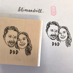 Custom Portrait stamp for wedding Personalized gift Etsy Registry image 7