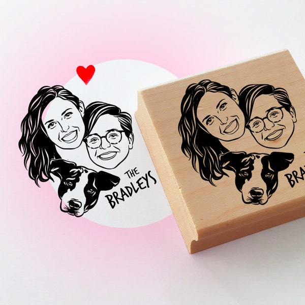 Valentinstag Geschenk Familienporträt Stempel Für individuelles Briefpapier Geschenk personalisieren