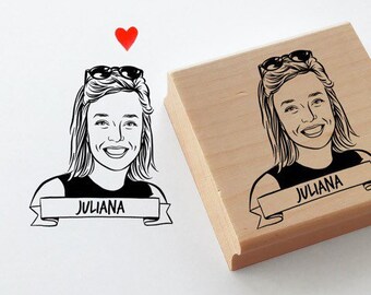 Custom Portrait stamp for bar mitzvah Personalize gift