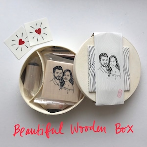 Gift for mom dad Family portrait stamp for Personalize gift return address image 4