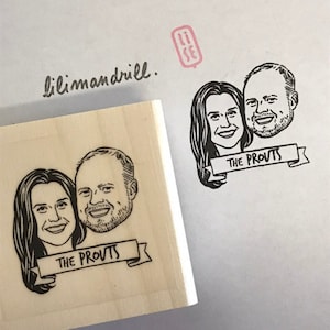 Valentines day gift Custom portrait stamp for wedding stationery Personalize gift image 8