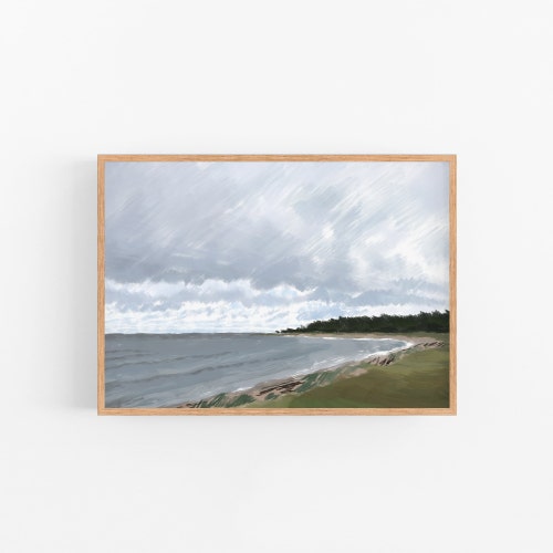 Custom Landscape Drawing Print made from your photo shops - Digital Painting - Wall Art - Home Decor - Personalize gift