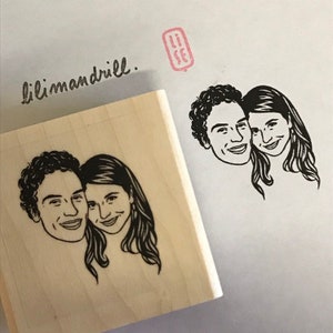 Custom portrait stamp for valentine wedding Personalize gift image 9