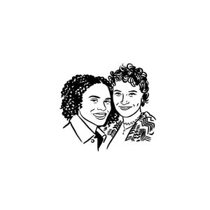 Personalize portrait stamp gift for couple bride and groom image 7