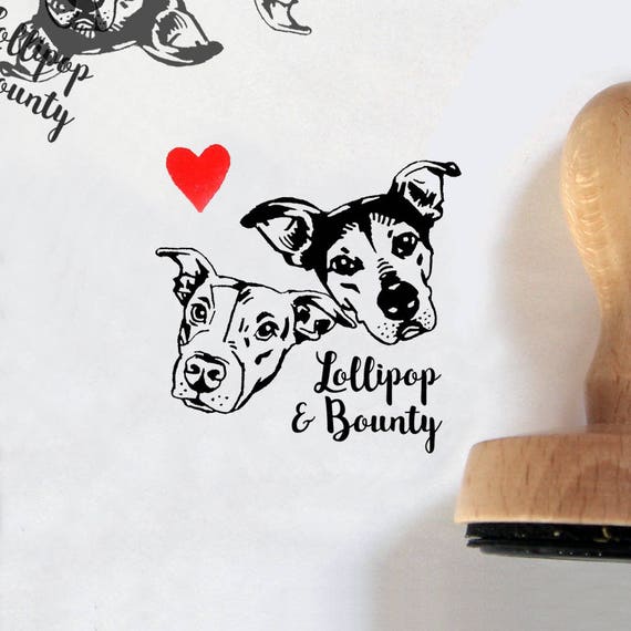 Personalized gift for pet lovers Custom pets portrait stamp Etsy