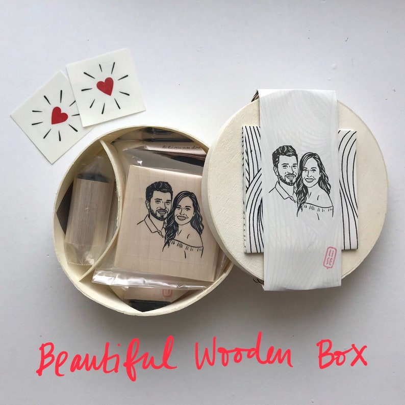 Personalize portrait stamp gift for couple bride and groom image 5