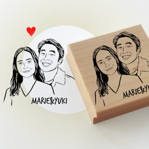 Valentine’s day gift Custom portrait stamp for wedding stationery Personalize gift