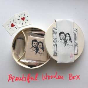 Custom portrait stamp for valentine wedding Personalize gift image 4