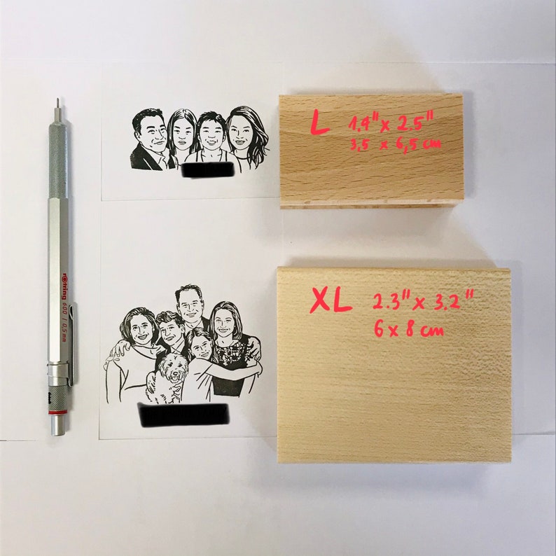 Gift for mom dad Family portrait stamp for Personalize gift return address image 5