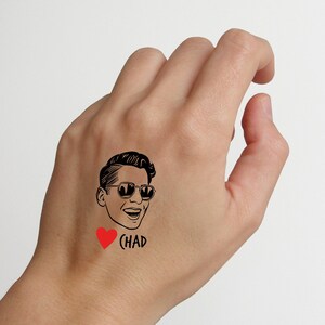 Tatouage Temporaire Ephemere Portrait Couple Cadeaux Invites Etsy