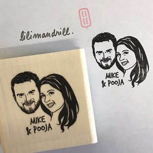 Custom Portrait stamp for wedding Personalized gift Etsy Registry image 6