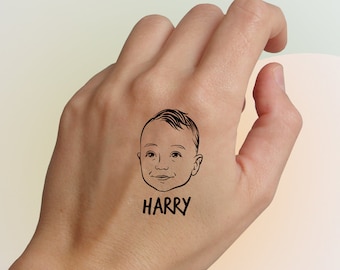 Personalisierte Tattoos Geschenk für Babyparty Mama Papa Geburtstagsparty BFF Junggesellinnenabschied Personalisieren Hen