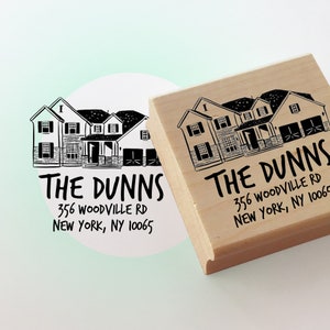 Custom Home address stamp Personalize gift image 1