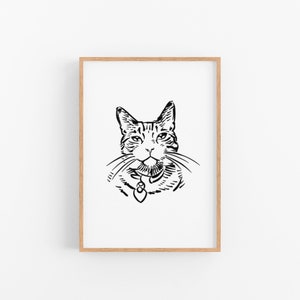 Custom pet portrait drawing print for personalize Christmas gift image 5