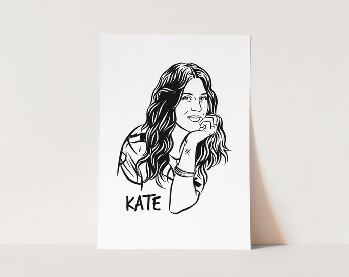 Custom portrait drawing for personalized birthday Personalize gift and party