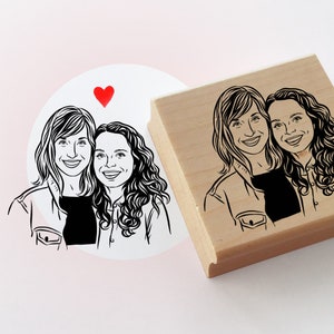 Custom portrait stamp for valentine wedding Personalize gift