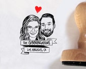 Custom couple portrait stamp for save the date Personalize gift