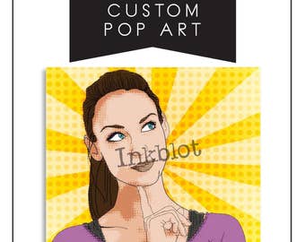 Custom Pop-Art Photo, Pop Art Print, Pop Art Portrait, Custom Portrait, Portrait, Portrait from Photo, Portrait Illustration, Comic Art