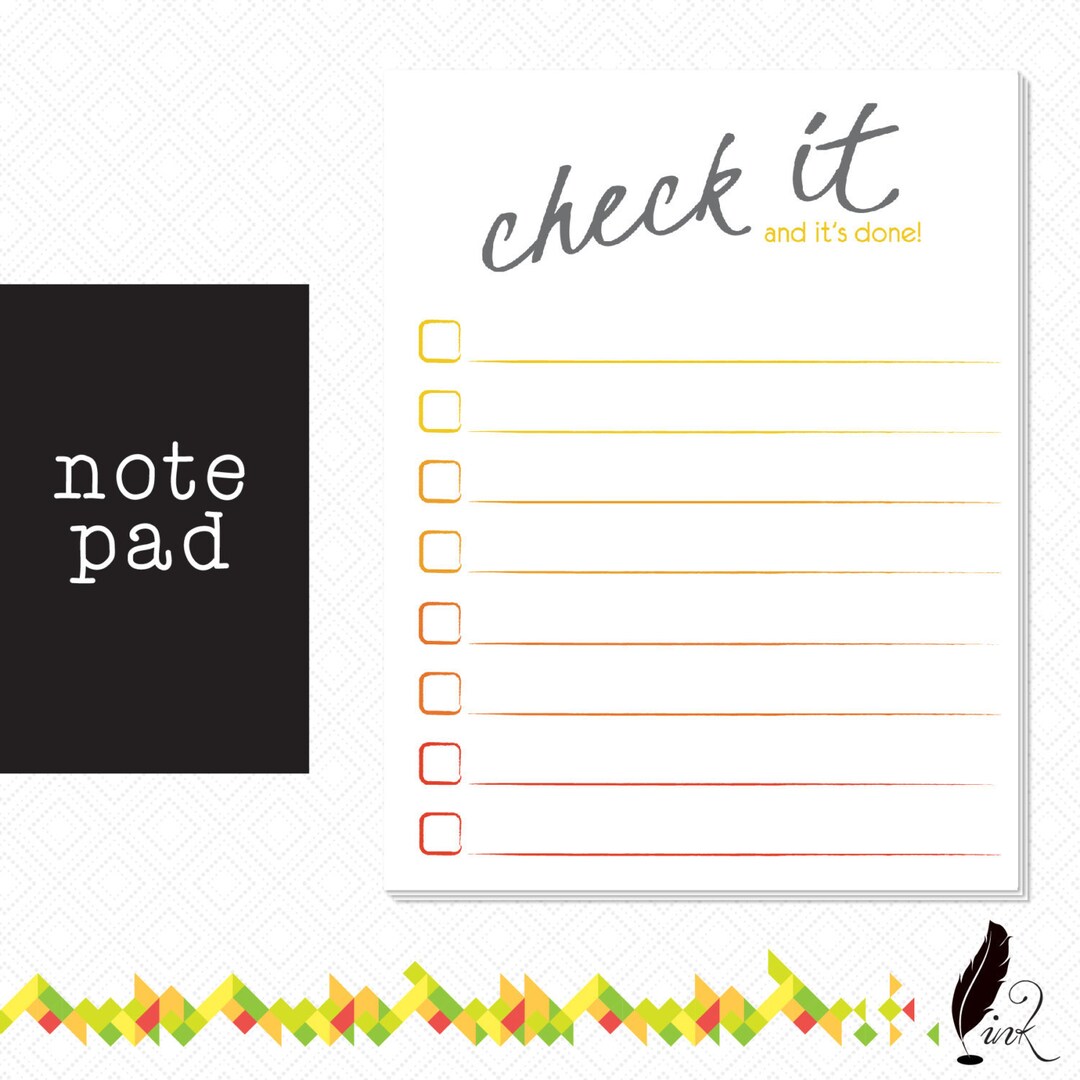 Checklist Note Pad: 50 Sheet To-do List (4.25x5.5) - Etsy Canada