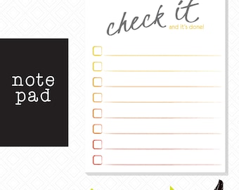 Note pad, Check List Note Pad