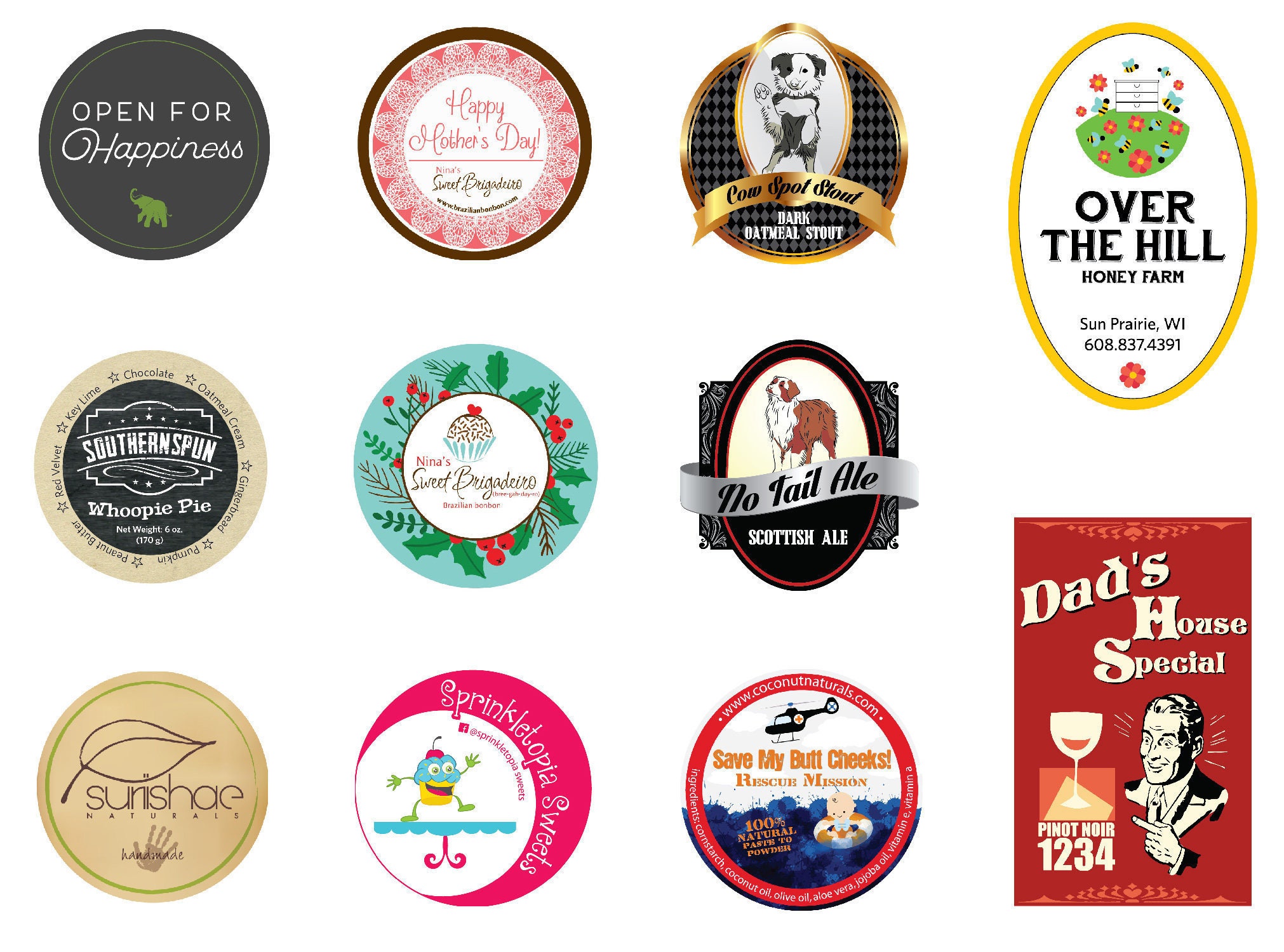 Custom Sticker Design: Business Logo, Party Favor Label - Etsy