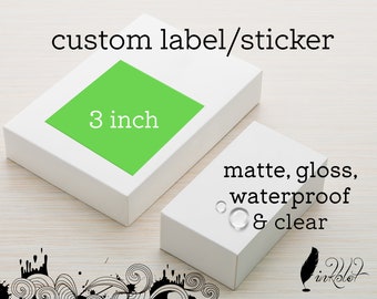 Custom Square Sticker: 3" Waterproof Clear Labels