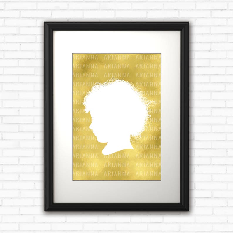 Custom Silhouette Printable Silhouette Childrens Portrait - Etsy